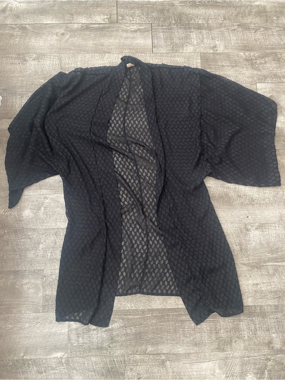 Urban Renewal Black Sheer Textured Kimono
